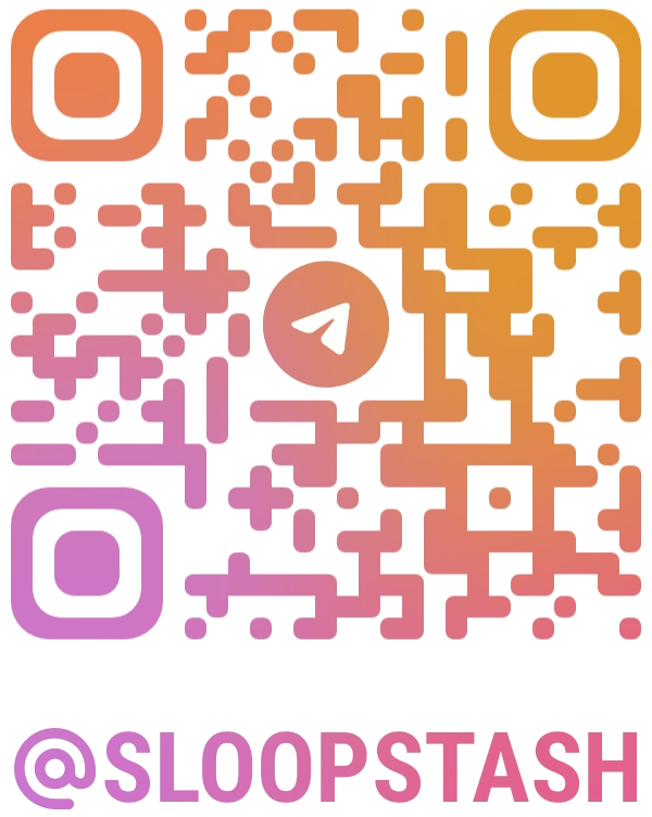 QR code for SloopStash community Telegram channel.