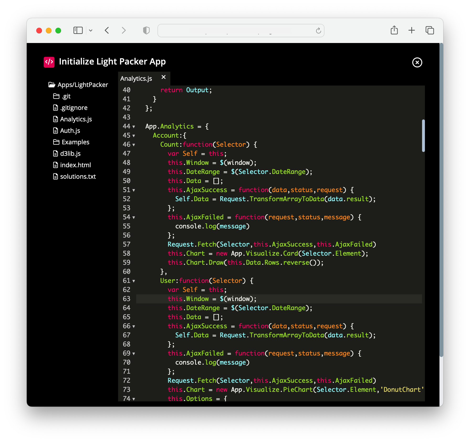 Screenshot of SloopEngine Online IDE.